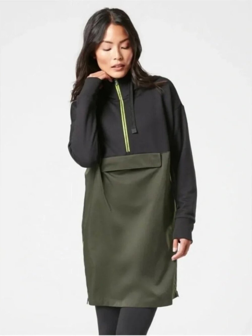 ATHLETA Radiant Hybrid Hoodie Pullover Dress